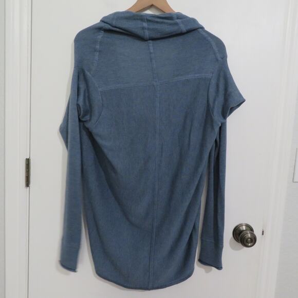 Lululemon Womens Blue Twist Front Long Sleeve Sweater Cozy Relaxed Loungewear - Picture 2 of 6